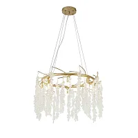 Люстра подвесная Desmi 4108-8P Favourite белая на 8 ламп, основание золотое в стиле современный Люстра подвесная Desmi 4108-8P Favourite белая на 8 ламп, основание золотое в стиле современный